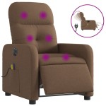 vidaXL Fotoliu electric de masaj rabatabil, maro, textil