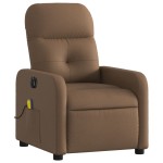 vidaXL Fotoliu electric de masaj rabatabil, maro, textil