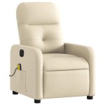 vidaXL Fotoliu electric de masaj rabatabil, crem, textil