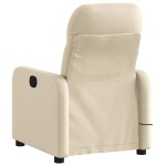 vidaXL Fotoliu electric de masaj rabatabil, crem, textil