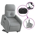 vidaXL Fotoliu rabatabil cu ridicare, gri deschis, material textil