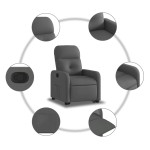 vidaXL Fotoliu rabatabil cu ridicare pe verticală, gri închis, textil vidaXL Fotoliu rabatabil cu ridicare pe verticală, gri închis, textil