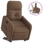 vidaXL Fotoliu rabatabil cu ridicare pe verticală, maro, textil