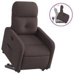 vidaXL Fotoliu rabatabil cu ridicare pe verticală, maro închis, textil