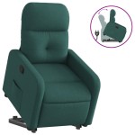 vidaXL Fotoliu rabatabil ridicare pe verticală, verde închis, textil vidaXL Fotoliu rabatabil ridicare pe verticală, verde închis, textil