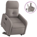 vidaXL Fotoliu rabatabil cu ridicare pe verticală, gri taupe, textil vidaXL Fotoliu rabatabil cu ridicare pe verticală, gri taupe, textil