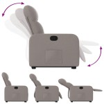 vidaXL Fotoliu rabatabil cu ridicare pe verticală, gri taupe, textil vidaXL Fotoliu rabatabil cu ridicare pe verticală, gri taupe, textil