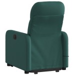 vidaXL Fotoliu rabatabil de masaj, cu ridicare, verde închis, textil