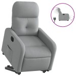 vidaXL Fotoliu electric rabatabil cu ridicare, gri deschis, textil