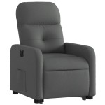 vidaXL Fotoliu electric rabatabil cu ridicare, gri închis, textil