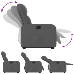 vidaXL Fotoliu electric rabatabil cu ridicare, gri închis, textil