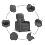 vidaXL Fotoliu electric rabatabil cu ridicare, gri închis, textil