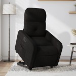 vidaXL Fotoliu electric rabatabil cu ridicare, negru, textil