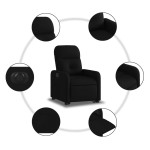 vidaXL Fotoliu electric rabatabil cu ridicare, negru, textil
