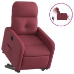 vidaXL Fotoliu electric rabatabil cu ridicare, roșu vin, textil