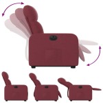 vidaXL Fotoliu electric rabatabil cu ridicare, roșu vin, textil