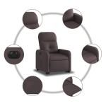 vidaXL Fotoliu electric rabatabil cu ridicare, maro închis, textil