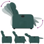 vidaXL Fotoliu electric rabatabil cu ridicare, verde închis, textil