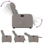 vidaXL Fotoliu electric rabatabil cu ridicare, gri taupe, textil