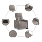 vidaXL Fotoliu electric rabatabil cu ridicare, gri taupe, textil