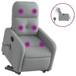 vidaXL Fotoliu electric masaj rabatabil cu ridicare, gri închis textil
