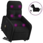 vidaXL Fotoliu electric de masaj rabatabil cu ridicare, negru, textil
