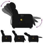 vidaXL Fotoliu electric de masaj rabatabil cu ridicare, negru, textil