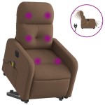 vidaXL Fotoliu electric de masaj rabatabil cu ridicare, maro, textil