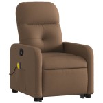 vidaXL Fotoliu electric de masaj rabatabil cu ridicare, maro, textil