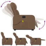 vidaXL Fotoliu electric de masaj rabatabil cu ridicare, maro, textil