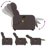 vidaXL Fotoliu electric masaj rabatabil cu ridicare maro închis textil vidaXL Fotoliu electric masaj rabatabil cu ridicare maro închis textil