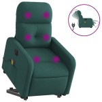 vidaXL Fotoliu electric masaj rabatabil / ridicare verde închis textil