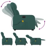 vidaXL Fotoliu electric masaj rabatabil / ridicare verde închis textil