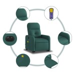 vidaXL Fotoliu electric masaj rabatabil / ridicare verde închis textil