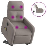 vidaXL Fotoliu electric masaj rabatabil cu ridicare, gri taupe, textil