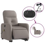 vidaXL Fotoliu electric masaj rabatabil cu ridicare, gri taupe, textil