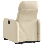 vidaXL Fotoliu electric de masaj rabatabil cu ridicare, crem, textil vidaXL Fotoliu electric de masaj rabatabil cu ridicare, crem, textil