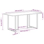 vidaXL Masă de bucătărie, 160 cm, lemn masiv reciclat vidaXL Masă de bucătărie, 160 cm, lemn masiv reciclat