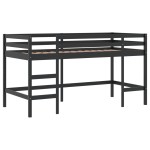 vidaXL Pat etajat de copii cu perdele, roz, 90x200 cm, lemn masiv pin
