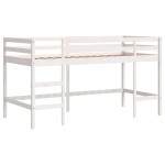 vidaXL Pat etajat de copii perdele, alb/negru 90x190 cm lemn masiv pin vidaXL Pat etajat de copii perdele, alb/negru 90x190 cm lemn masiv pin