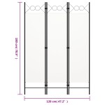 vidaXL Paravan de cameră cu 3 panouri, alb, 120 x 180 cm vidaXL Paravan de cameră cu 3 panouri, alb, 120 x 180 cm