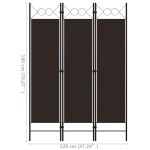 vidaXL Paravan de cameră cu 3 panouri, maro, 120 x 180 cm vidaXL Paravan de cameră cu 3 panouri, maro, 120 x 180 cm