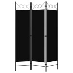 vidaXL Paravan de cameră cu 3 panouri, negru, 120 x 180 cm vidaXL Paravan de cameră cu 3 panouri, negru, 120 x 180 cm