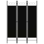 vidaXL Paravan de cameră cu 3 panouri, negru, 120 x 180 cm vidaXL Paravan de cameră cu 3 panouri, negru, 120 x 180 cm