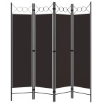 vidaXL Paravan de cameră cu 4 panouri, maro, 160 x 180 cm