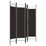 vidaXL Paravan de cameră cu 4 panouri, maro, 160 x 180 cm