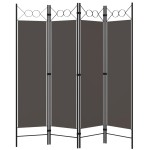 vidaXL Paravan de cameră cu 4 panouri, antracit, 160x180 cm vidaXL Paravan de cameră cu 4 panouri, antracit, 160x180 cm