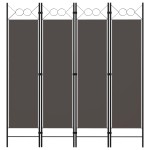 vidaXL Paravan de cameră cu 4 panouri, antracit, 160x180 cm vidaXL Paravan de cameră cu 4 panouri, antracit, 160x180 cm