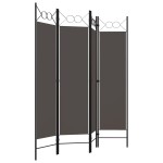 vidaXL Paravan de cameră cu 4 panouri, antracit, 160x180 cm vidaXL Paravan de cameră cu 4 panouri, antracit, 160x180 cm