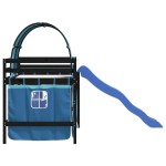 vidaXL Pat etajat de copii cu tunel albastru 80x200 cm lemn masiv pin